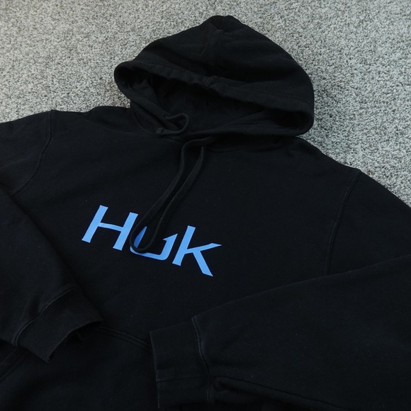 Huk Other - Huk Hoodie Mens S Black Pullover Fleece Sweatshirt Fishing Sweater Outdoor Logo